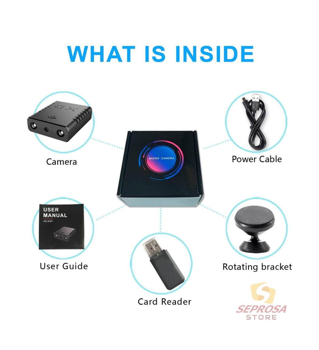 Mini cámara espía wifi con batería interna