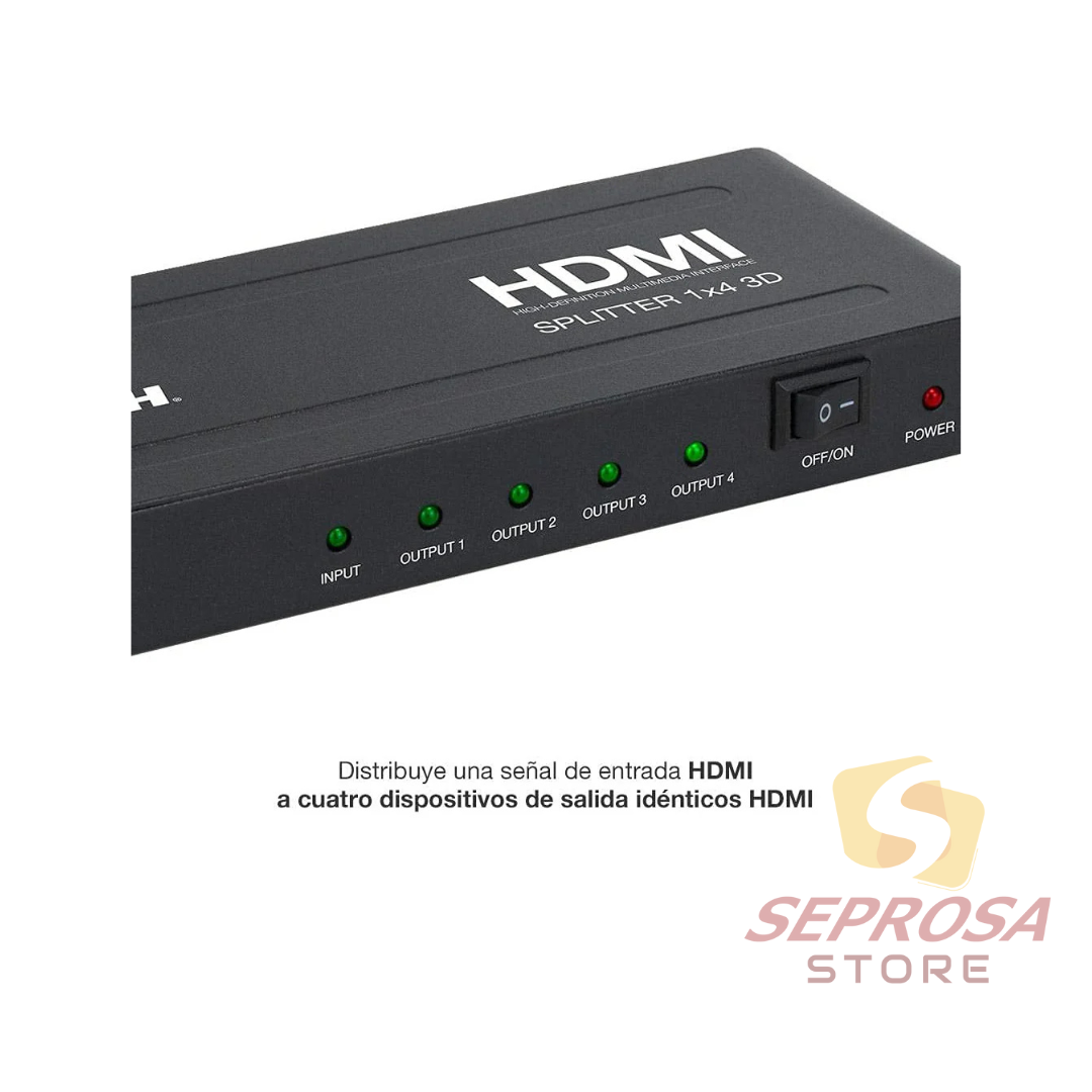 HDMI Splitter - 1 Input to 4 Outputs - Xtech