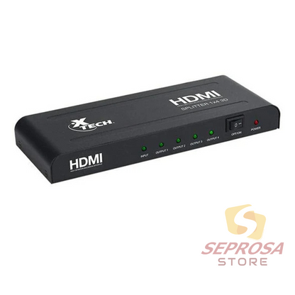 HDMI Splitter - 1 Input to 4 Outputs - Xtech