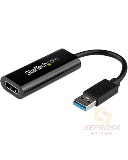 StarTech.com Adaptador USB 3.0 a HDMI - 1080p (1920x1200) - Adaptador Conversor Compacto de USB-A a HDMI para Monitor - Adaptador Gráfico Externo de Vídeo - Negro