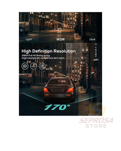 Dash Cam 1080P: Cámara para Automóviles con Visión Nocturna.